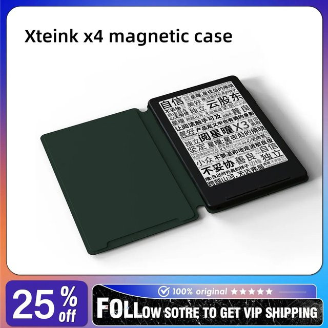 Magnetische Schutzhülle für XTEINK X4 E-Ink E-Reader in Schwarz, Grau oder Rosa - Bild 1