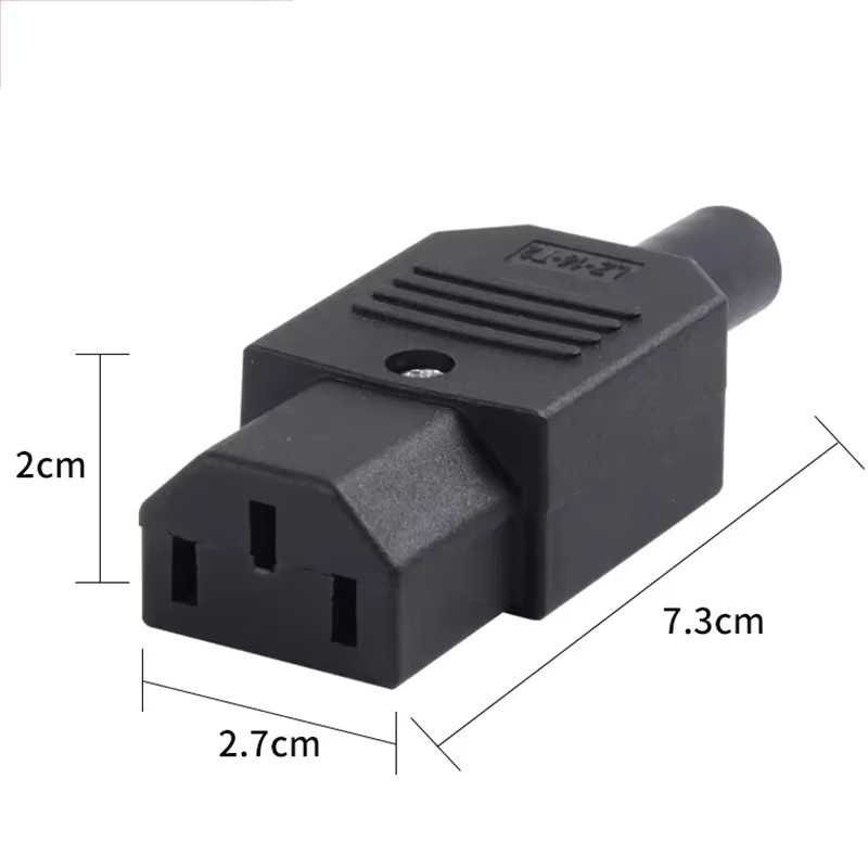 C13 C14 AC Buchse 10A 250V Weibliche Steckdose mit Kupfer Pins in Schwarz - Bild 2