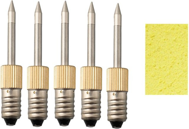 5 Stück Lötspitzen für E10-Schnittstelle von DAZZLEEX aus Stahl in Silber, 50 mm - Bild 1