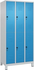 C+P Doppelstock-Spind Classic PLUS mit 3 Abteilen, Garderobenstange und Soft-Close-Türen, B/T/H: 195 x 90 x 50 cm - Bild 1