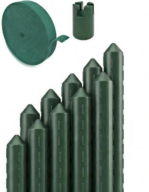 TTL GARDEN Rankstäbe Grün 10er Set Pflanzenstützen mit Stahlkern für Garten und Hochbeet, Höhe: 150 cm, Durchmesser: 16 mm - Bild 1