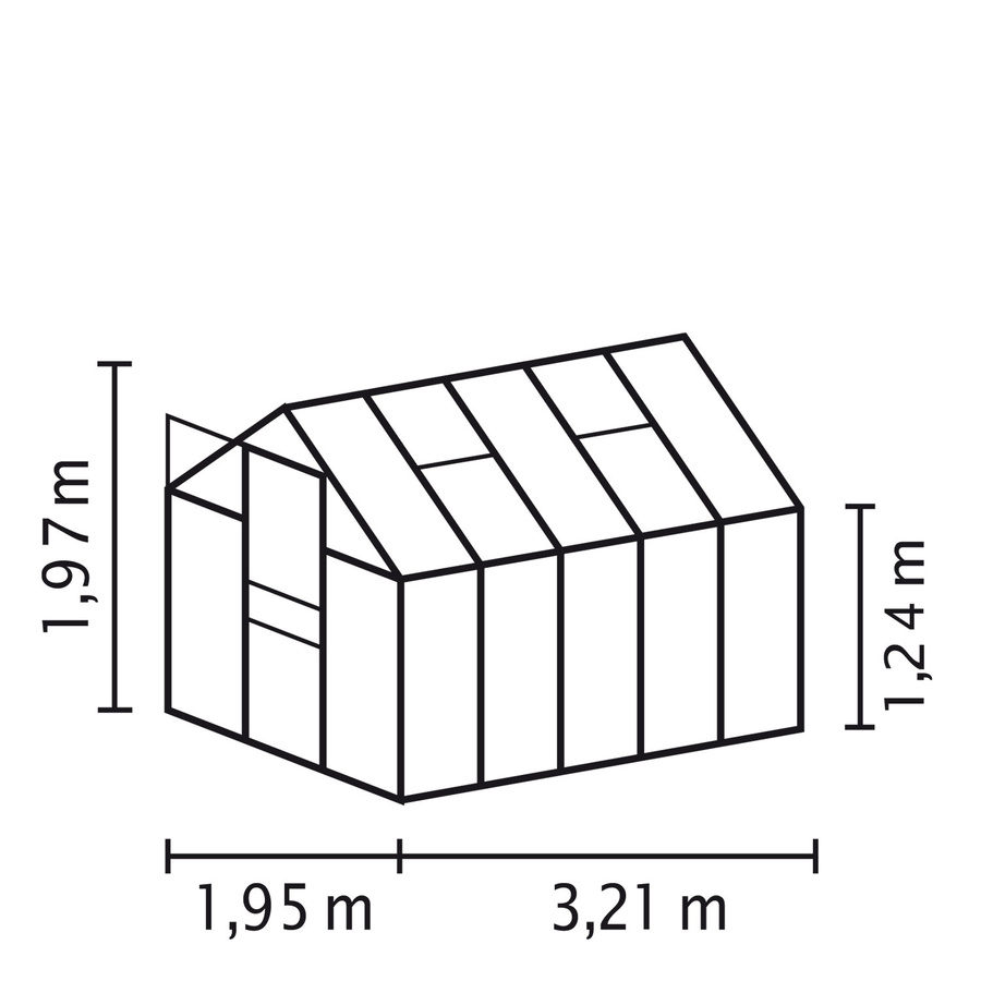 Vitavia Gewächshaus Planet 6200 mit ESG-Sicherheitsglas und Fundament, schwarz, B: 195 cm, T: 131 cm, H: 207 cm - Bild 3