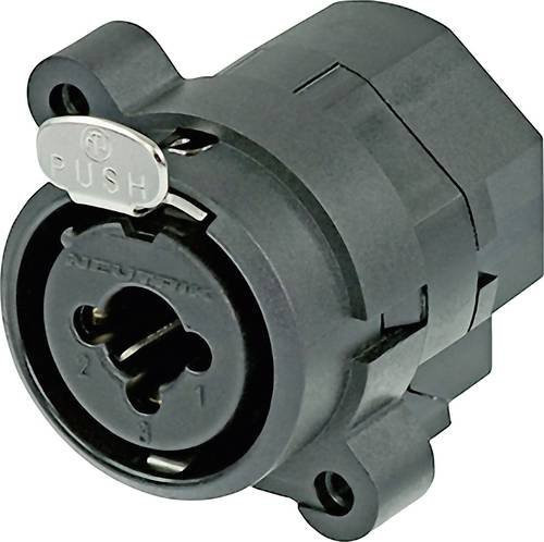 Neutrik NCJ9FI-H XLR-Steckverbinder Flanschbuchse mit gewinkelten Kontakten, 3-polig, Schwarz - Bild 1