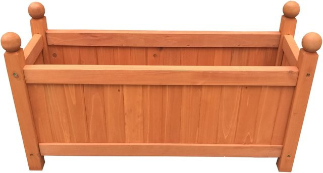 HTI-Line Pflanzkübel Heidi Medium in Braun mit Holzoptik - Bild 1