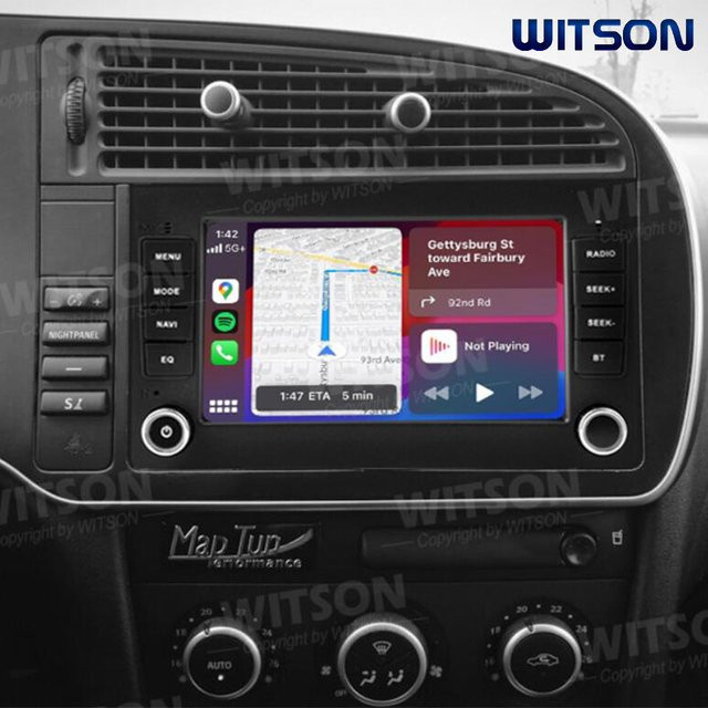 WITSON Android Autoradio im OEM-Style für SAAB 9-3 (2007-2012) mit 7 Zoll Display, WLAN, GPS und CarPlay in Schwarz - Bild 1