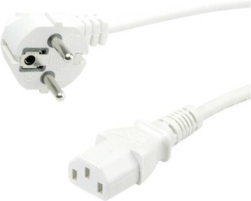 Roline Strom Anschlusskabel mit Schutzkontakt-Stecker und Kaltgeräte-Buchse C13 in Weiß und Grün, 3 m - Bild 1
