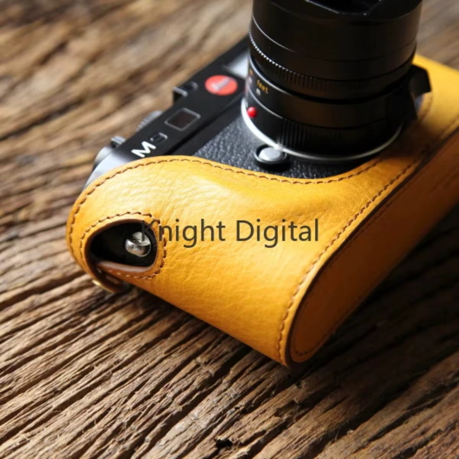OLOEY Handgefertigte Kamera Half Case aus echtem Leder für Leica M8 M9 M9P ME MM in Schwarz, Weiß oder Grau - Bild 2