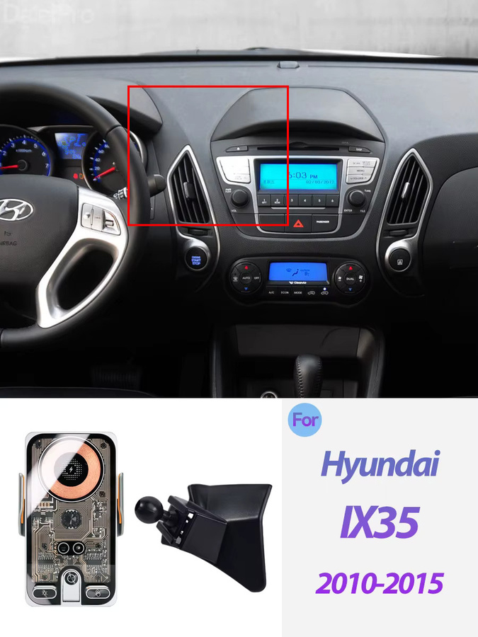 DaleiPro Magnetische Auto-Handyhalterung mit kabellosem Magsafe-Ladegerät und automatischer Klemmung für Hyundai IX35 (2010-2015), Schwarz - Bild 5