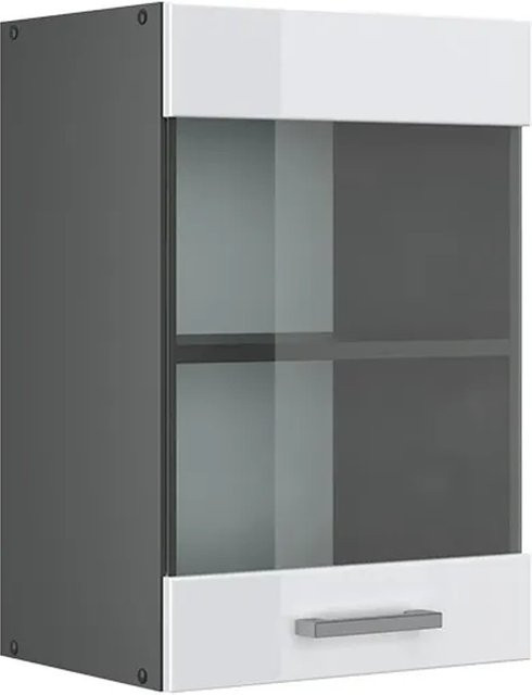 Vicco Küchen-Hängeschrank R-Line mit Glastüren, Weiß Hochglanz/Anthrazit, Breite: 40 cm - Bild 2