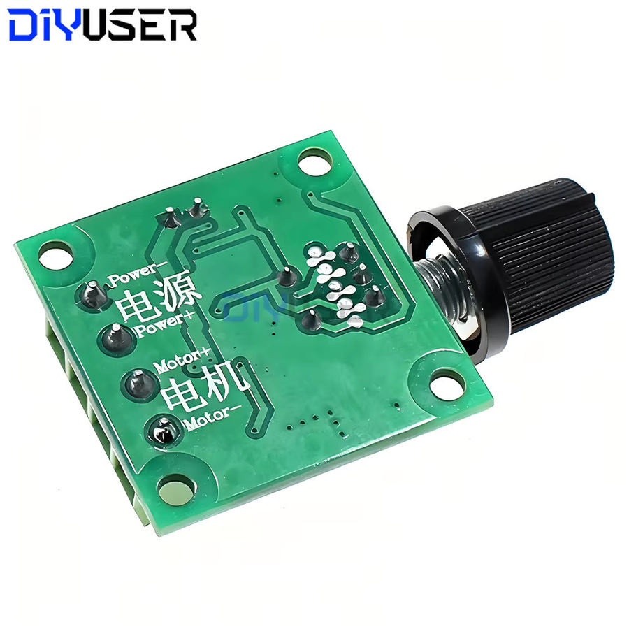 DIYUSER PWM-Motordrehzahlregler DC 1,8 V-12 V 2 A einstellbares Niederspannungs-Antriebsmodul mit Display in Grün für DIY-Robotik - Bild 2
