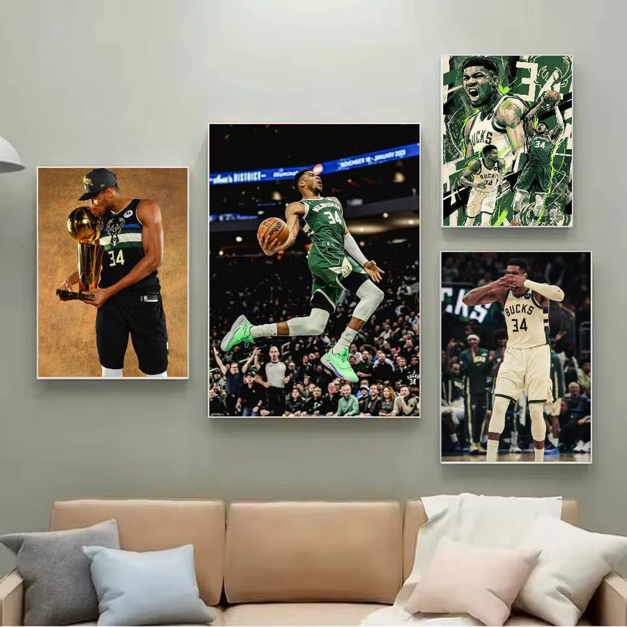 G-Giannis A-Antetokounmpo Poster, selbstklebender Kunst-Aufkleber aus wasserfestem Papier in Mehrfarbig, Wanddekoration für Zimmer, Bar oder Kaffeehaus - Bild 3