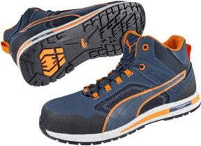 Puma Safety Crosstwist Mid Sicherheitsstiefel S3 aus Leder in Blau und Orange, Größe 39 - Bild 1