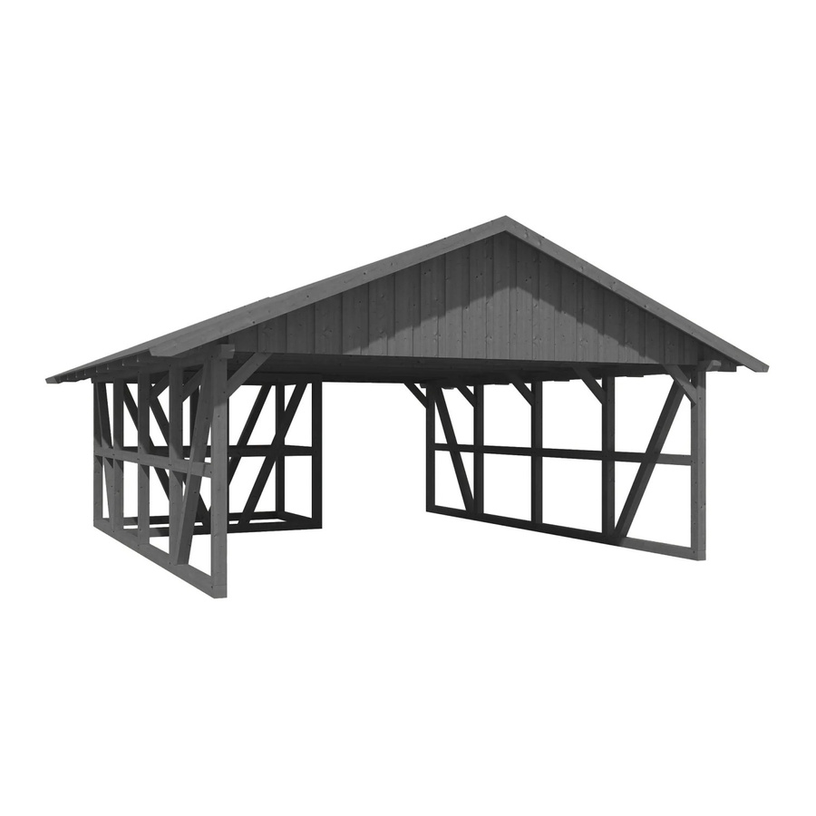 Skan Holz Carport Schwarzwald aus Fichtenholz mit Dachschalung und Abstellraum in Schiefergrau, B: 684 cm, T: 772 cm - Bild 2