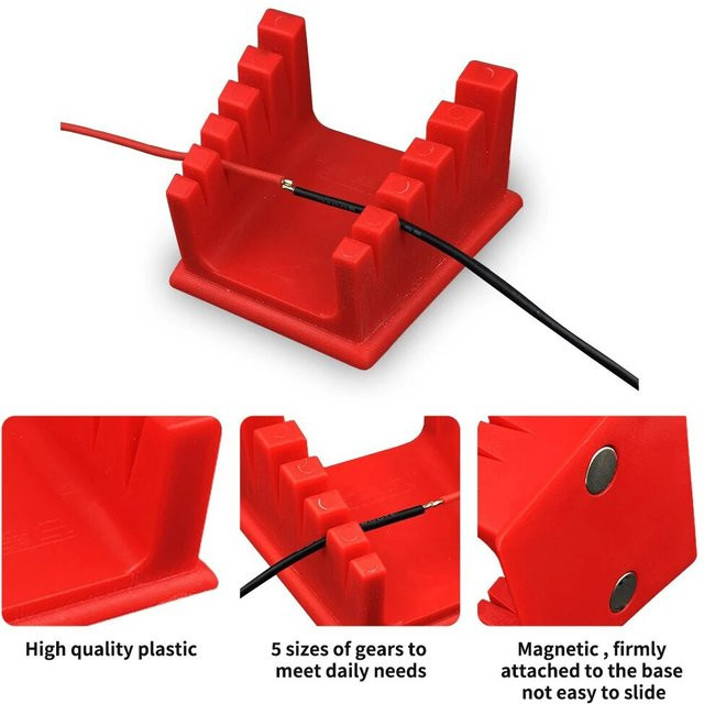 HZY ABS Schweißdraht-Halterung mit zwei großen Magneten in Rot für 3D-Drucker und Lötarbeiten B/T/H: 6,4 x 5,5 x 3,5 cm - Bild 1