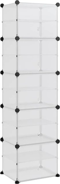 vidaXL Schuhregal Transparent mit Glastüren, modern, B/T/H: 44 x 31,5 x 153,5 cm - Bild 1