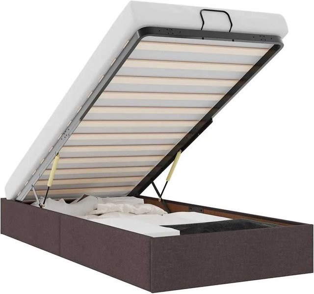 vidaXL Ottoman-Bett mit Lift-up-Funktion in Dunkelbraun, B/T/H: 80 x 200 x 140 cm - Bild 1