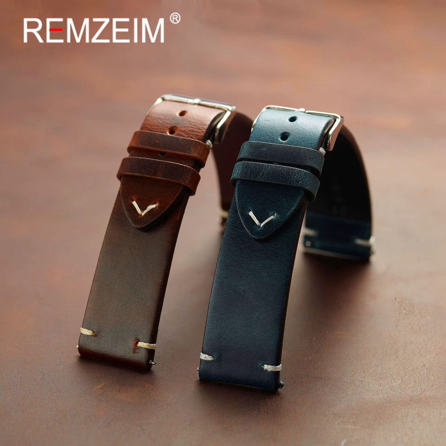 REMZEIM Uhrenarmband Leder, Retro, Unisex - Bild 2