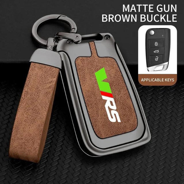 Skoda Smart Key Hülle aus Zinklegierung für Fernbedienung in Braun - Bild 1