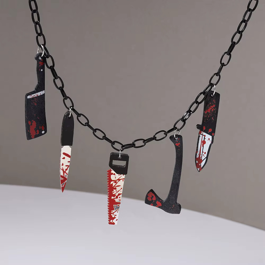 Gritavo Halskette, Schere Sägeblatt, Schwarz, Unisex - Bild 3