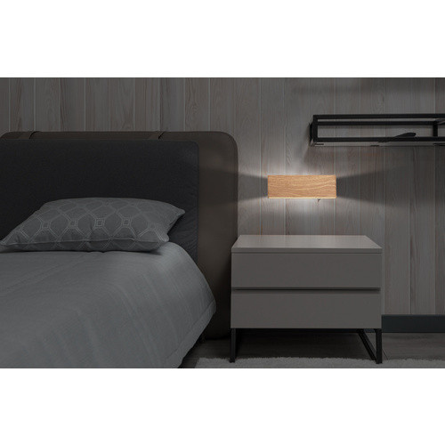 Globo LED-Wandleuchte Siegfried in brauner Holzoptik, B/H: 22,5 x 8 cm - Bild 2