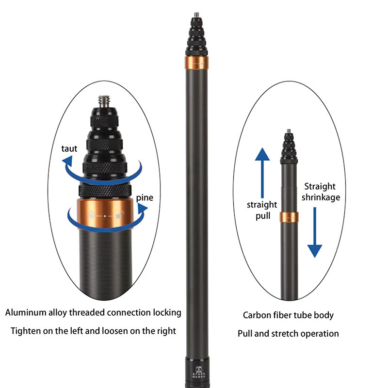 Insta360 Unsichtbarer Selfie Stick aus Carbon Fiber für Action Kameras, Schwarz, Erweiterbar und Einstellbar - Bild 2