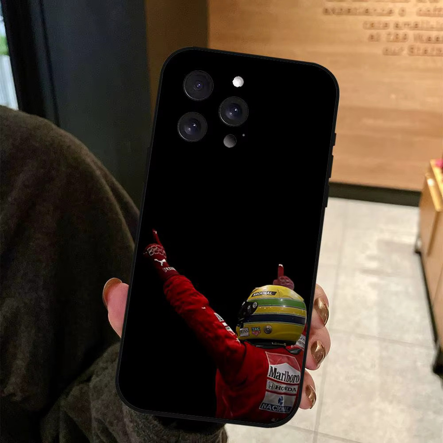 Mesuca Handyhülle Ayrton Senna für iPhone 11 bis 17 Pro Max Plus Mini in Schwarz aus weichem TPU - Bild 4