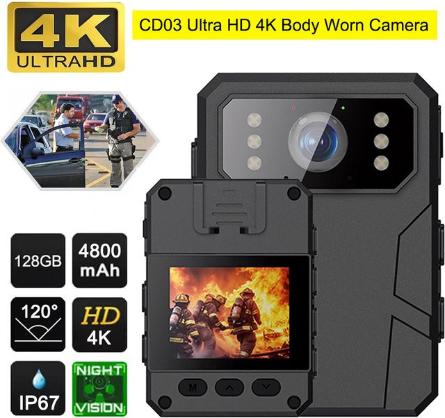 Occkic 4K Mini-Körperkamera Full HD mit Nachtsicht in Schwarz - Bild 1