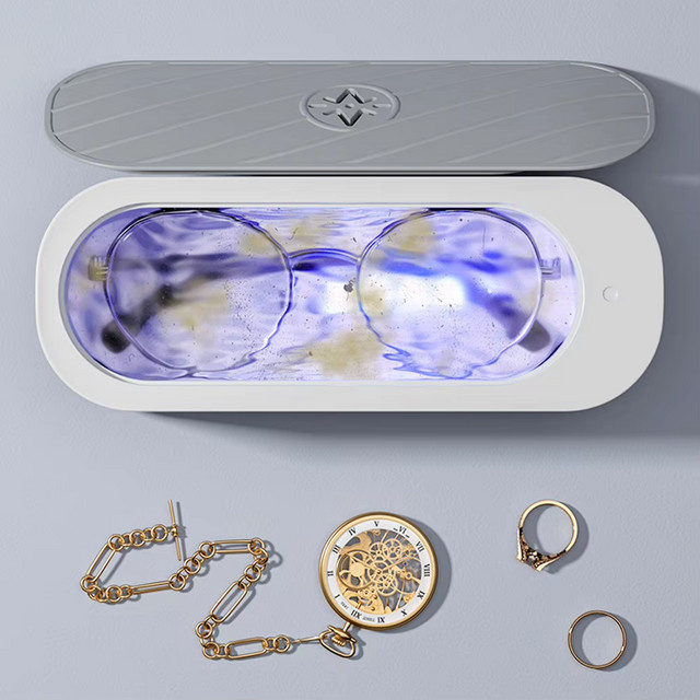 Donirt Ultraschall-Reinigungsmaschine USB wiederaufladbar in Weiß aus Kunststoff für Schmuck und Brillen - Bild 1