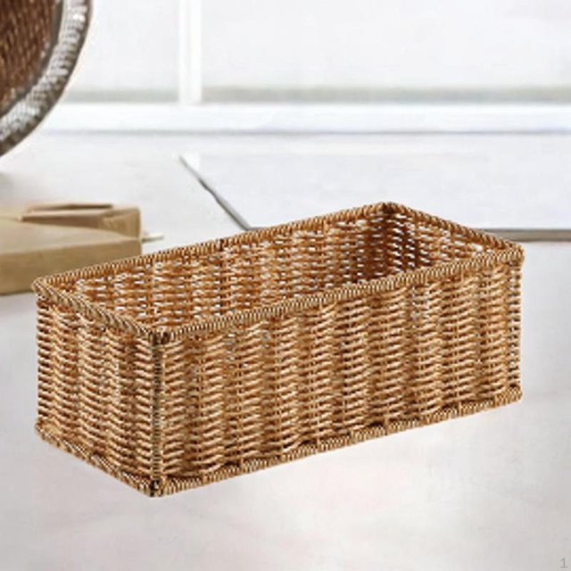 Garden and Beyond Rattan-Aufbewahrungskorb mit Griffen in Braun und offener Webstruktur - Bild 1