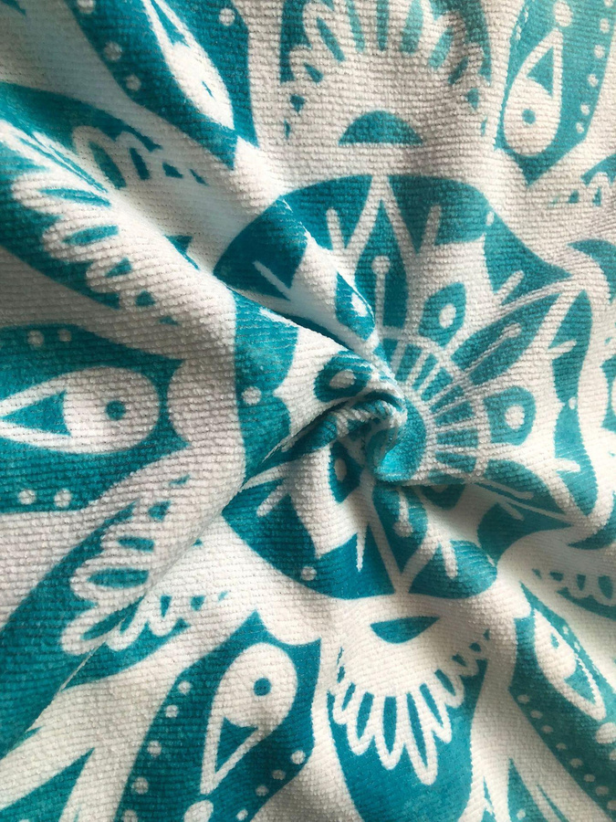 Mandala Rundes Strandtuch aus Mikrofaser mit Quasten für Strand, Sport und Yoga, Durchmesser: 150 cm - Bild 3