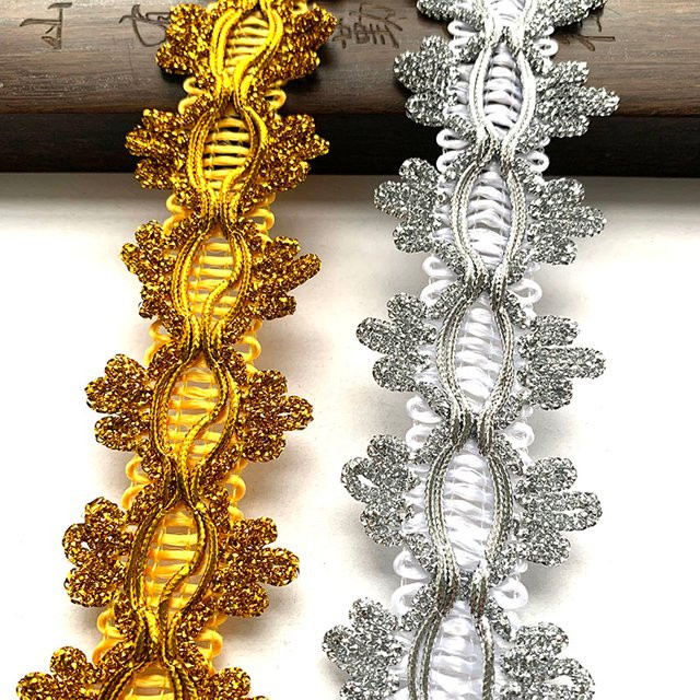 DIY-Bastelbänder in Gold und Silber mit geschwungenem Taubenflügel-Design, 4 m pro Packung, Textil-Zubehör für Vorhänge, Kleidung und Dekoration - Bild 1