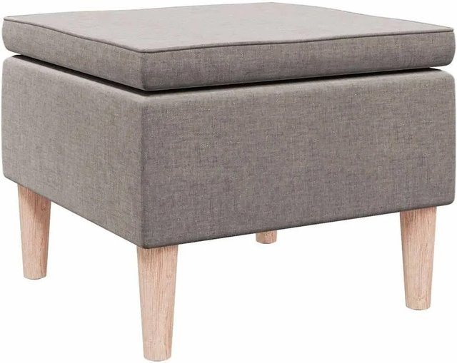 vidaXL Hocker mit Holzbeinen in Taupe und Stoff für dein Wohnzimmer oder den Flur, B/T/H: 42 x 42 x 52 cm - Bild 1