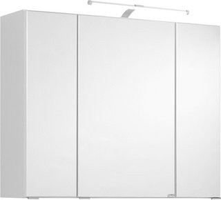 Spiegelschrank Bologna von HELD MÖBEL in Weiß mit LED-Beleuchtung und Glaselementen, Höhe: 64 cm, Breite: 90 cm, Tiefe: 20 cm - Bild 1