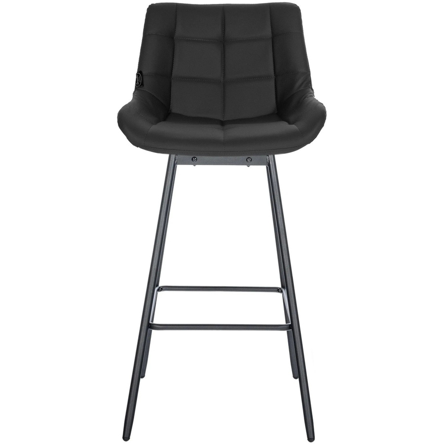4er Set Barhocker DELUKE VISEN in Schwarz aus Kunstleder, drehbare Barstühle mit Lehne, B/T/H: 49 x 56 x 105 cm - Bild 2