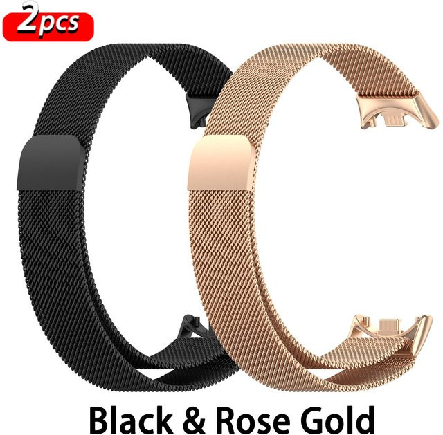 LUJING Uhrenarmband Edelstahl, Milanaise, beige, Unisex - Bild 1