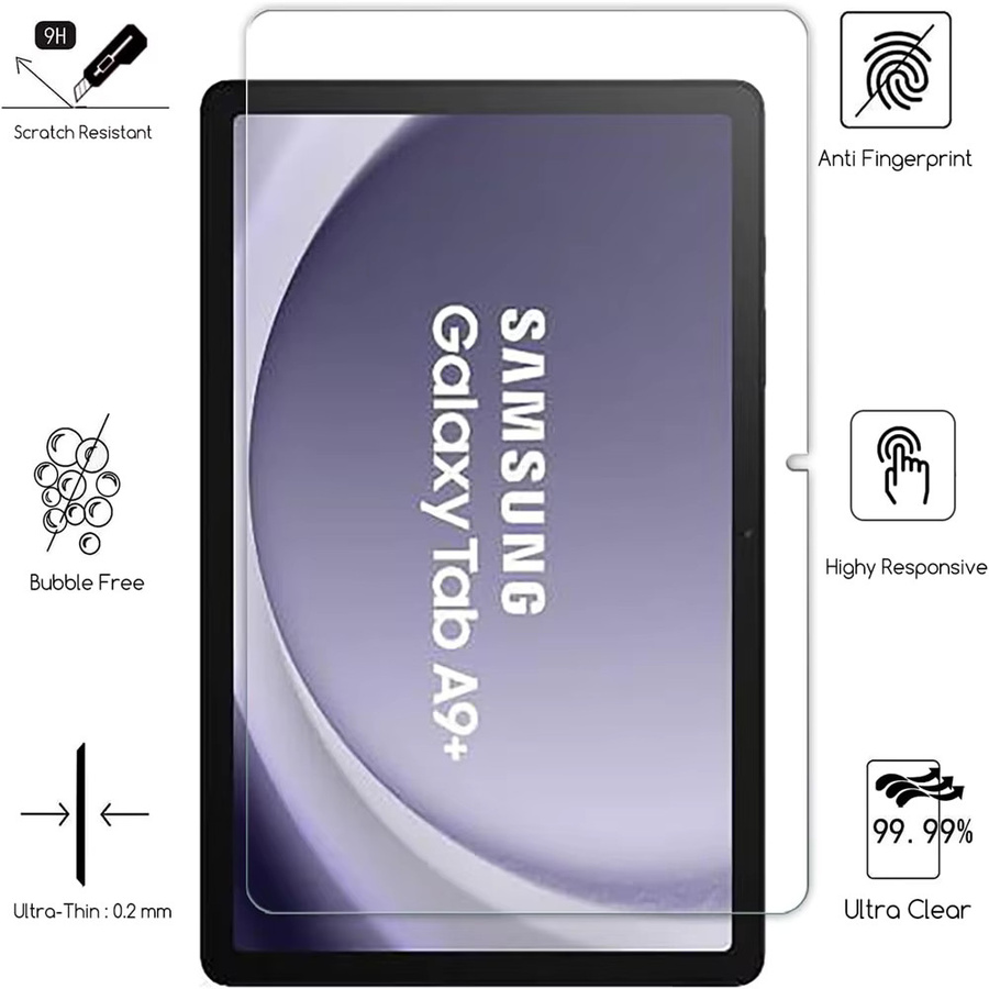 2 Stück gehärtete Glas Displayschutzfolien für Samsung Galaxy Tab A11+ 2025 11 Zoll und A9 Plus 2023, transparent und kratzfest - Bild 6