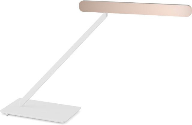 Occhio Taglio LED-Tischleuchte mit Occhio air Modul, Fuß Weiß matt und Kopf Gold matt, Wide mit klarem Uplight Cover - Bild 1