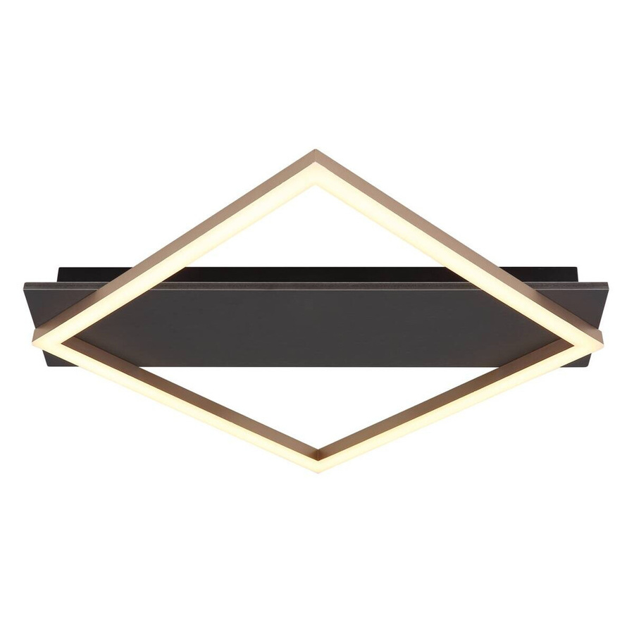 Globo Lighting LED-Deckenleuchte Modern in Champagner und Mattschwarz, B/H/L: 46,7 x 6 x 52 cm - Bild 2
