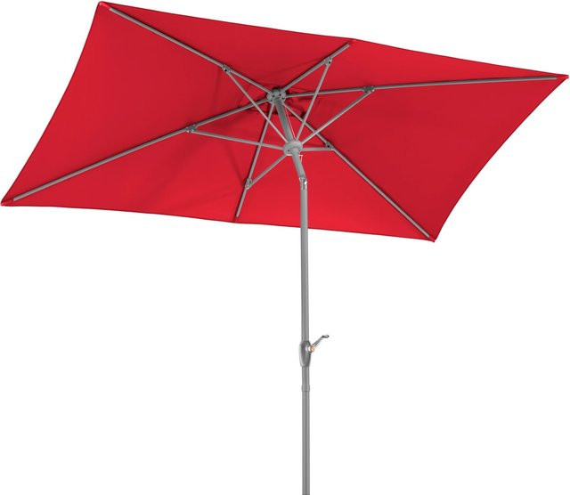 Schneider Marktschirm Rot mit Knickfunktion aus Polyester und Stahl, B: 300 cm, T: 200 cm, H: 250 cm - Bild 1