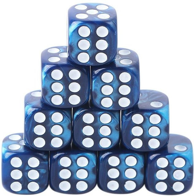Allbestart Casino Würfel, 10-teiliges Set, Blau, ab 12 Jahren - Bild 1