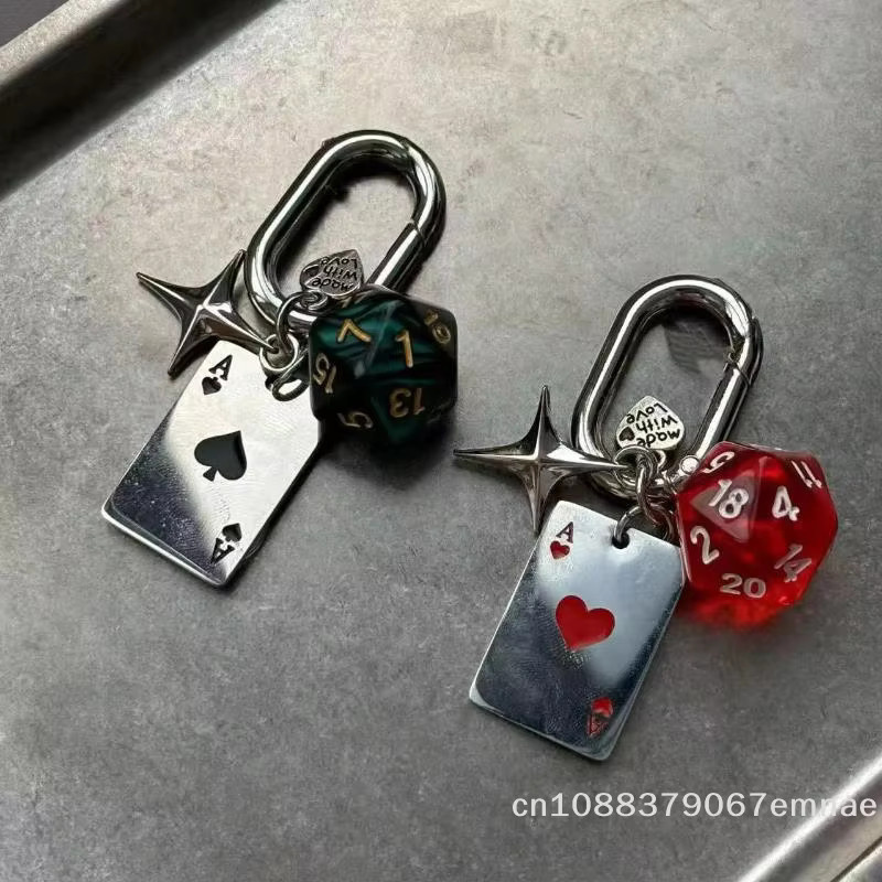ZYAS Schlüsselanhänger, Roter Herz-Würfel, Unisex - Bild 2