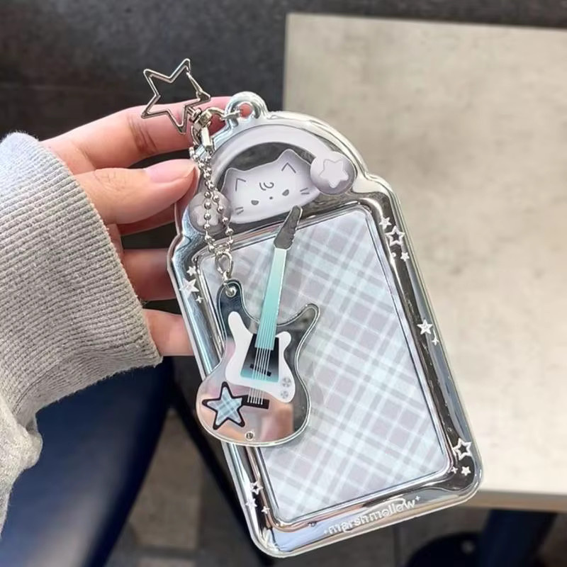 CHENJ Fotokartenhalter Anhänger in Transparent als Bild Display Ständer und Schlüsselanhänger für deine Tasche - Bild 2
