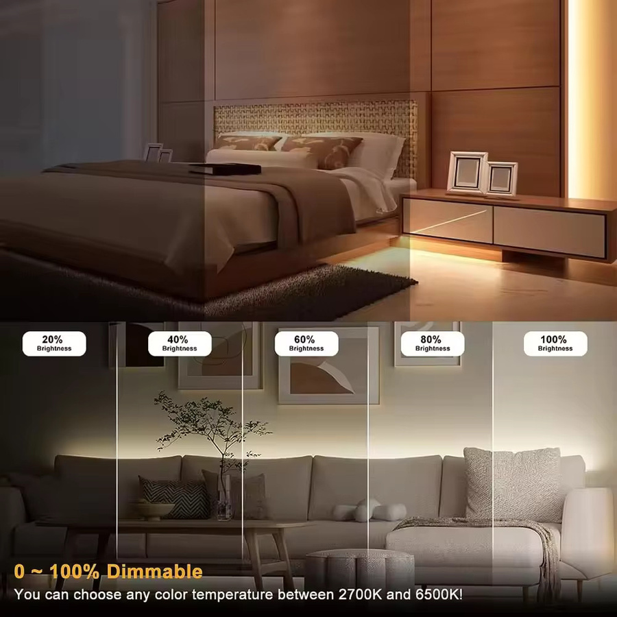 Tuya Zigbee 3.0 COB LED-Lichtleiste, 12 V, dimmbar, Multicolor, für Schrank und Möbel, kompatibel mit Amazon Alexa und Google Assistant - Bild 1