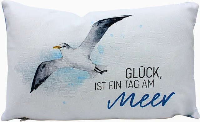 Dekohelden24 Zierkissen Maritime Nautical Design aus 100% Baumwolle, Farbe: Weiß, B/T/H: 40 x 13 x 23 cm - Bild 1