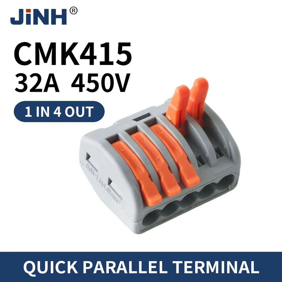 JINH Mini-Schnellhebel-Kabelverbinder in Grau mit 2, 3 oder 5 Anschlüssen für 0,08-4mm² als kompakter Push-in Spleißanschlussblock - Bild 2