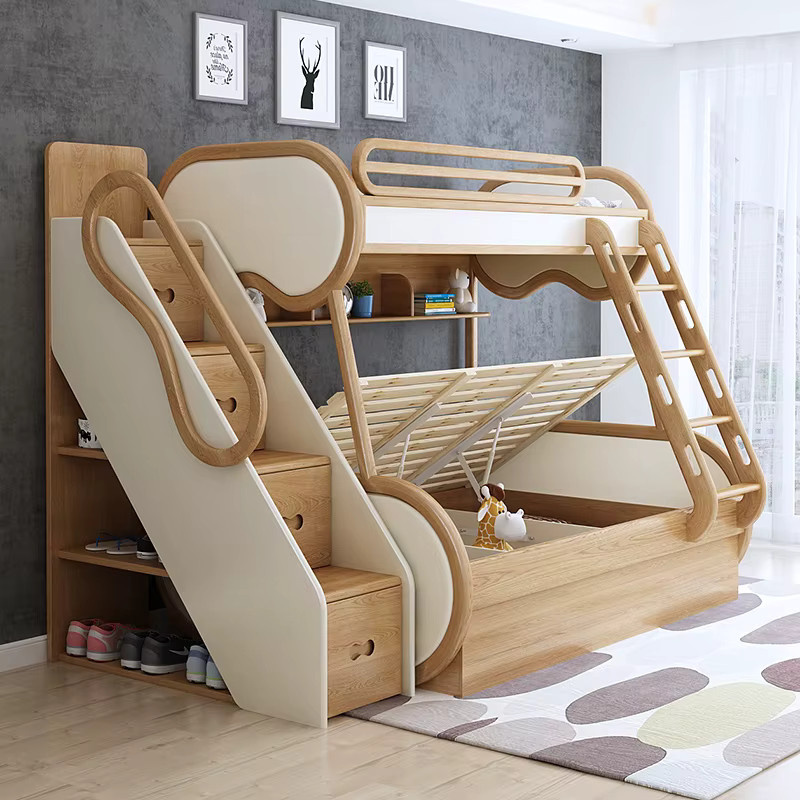Modernes Luxus-Etagenbett aus Eschenholz von OMGD in Braun, B/T: 150 x 200 cm - Bild 2