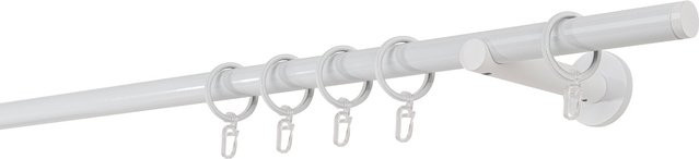 ONDECO Wandträger für 1-läufiges Rohr mit Endstück, Weiß, Höhe: 210 cm, Durchmesser: 20 mm, Wandabstand: 12 cm - Bild 1