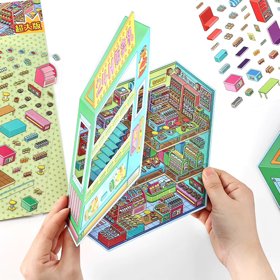 Kawaii 3D DIY Landschaft Aufkleber Set Energie Nachschub Station Szene Kabine in Multicolor - Bild 4