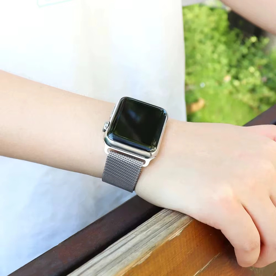 Uhrenarmband Milanaise, Edelstahl, Schwarz, Unisex - Bild 5