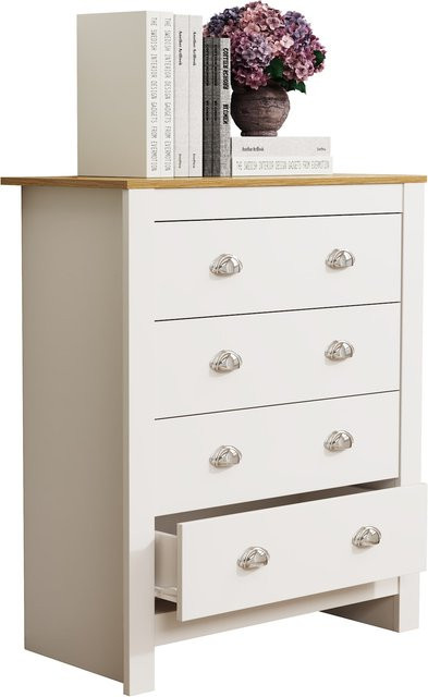VCM Balusa XL Holz Kommode Sideboard mit Schubladen im Retro Design H x B x T: 95 x 79 x 40 cm - Bild 1
